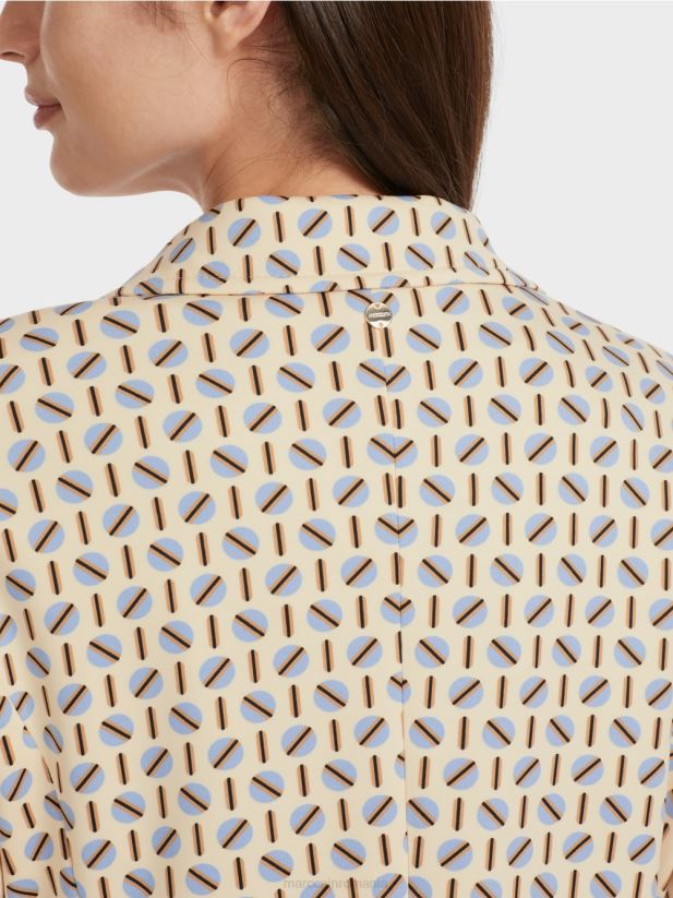 blazer de design grafic Marc Cain crema inchisa îmbrăcăminte 4826HH161