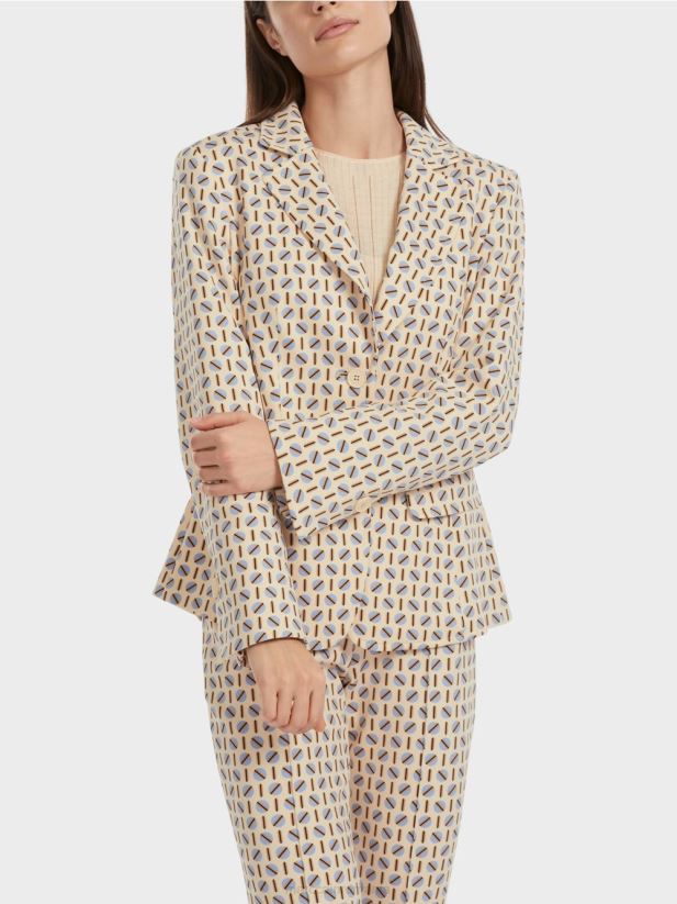 blazer de design grafic Marc Cain crema inchisa îmbrăcăminte 4826HH161