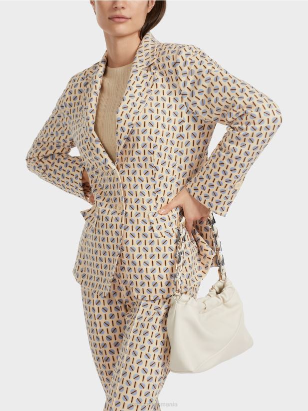 blazer de design grafic Marc Cain crema inchisa îmbrăcăminte 4826HH161