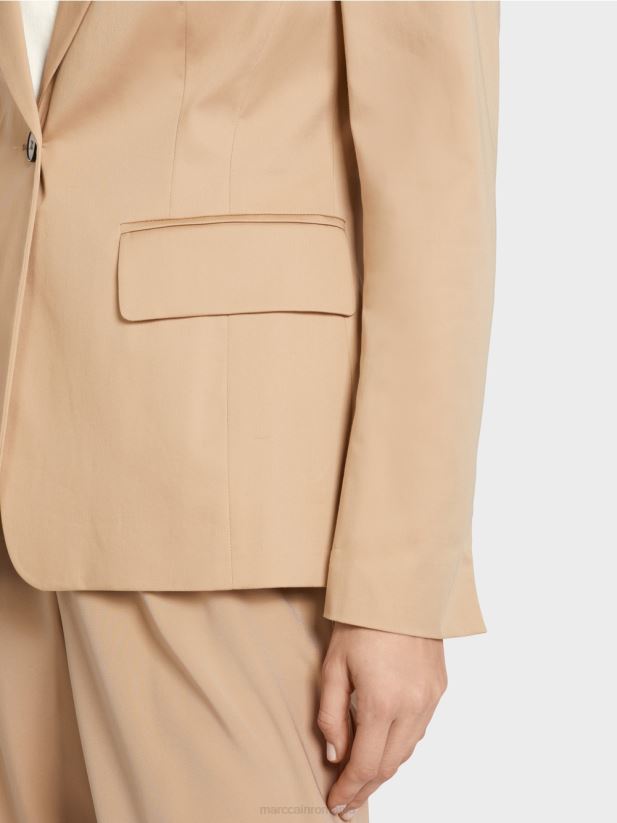 blazer din bumbac căptușit Marc Cain nisip adânc îmbrăcăminte 4826HH191