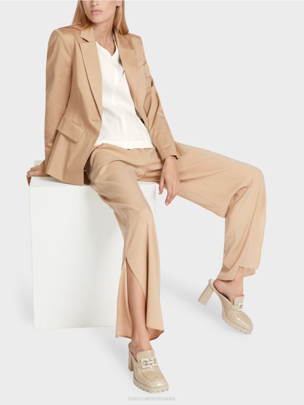 blazer din bumbac căptușit Marc Cain nisip adânc îmbrăcăminte 4826HH191