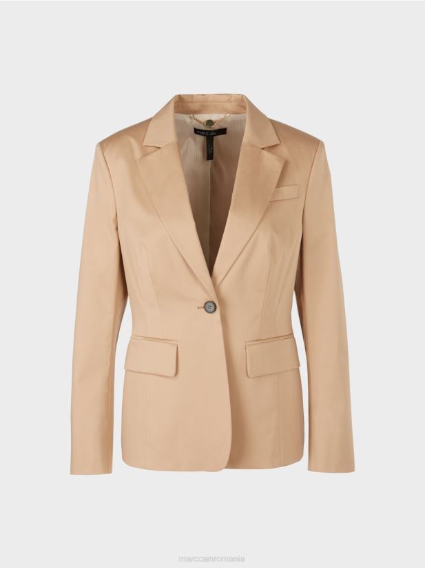 blazer din bumbac căptușit Marc Cain nisip adânc îmbrăcăminte 4826HH191