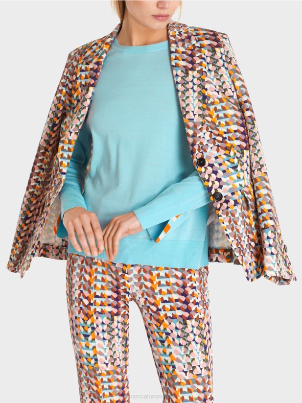 blazer din tricou moale de scuba Marc Cain purpuriu regal îmbrăcăminte 4826HH210