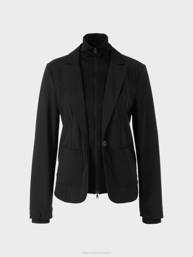 blazer doi în unu Marc Cain negru îmbrăcăminte 4826HH166