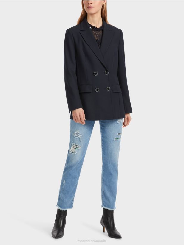 blazer dublu Marc Cain albastru miezul nopții îmbrăcăminte 4826HH148