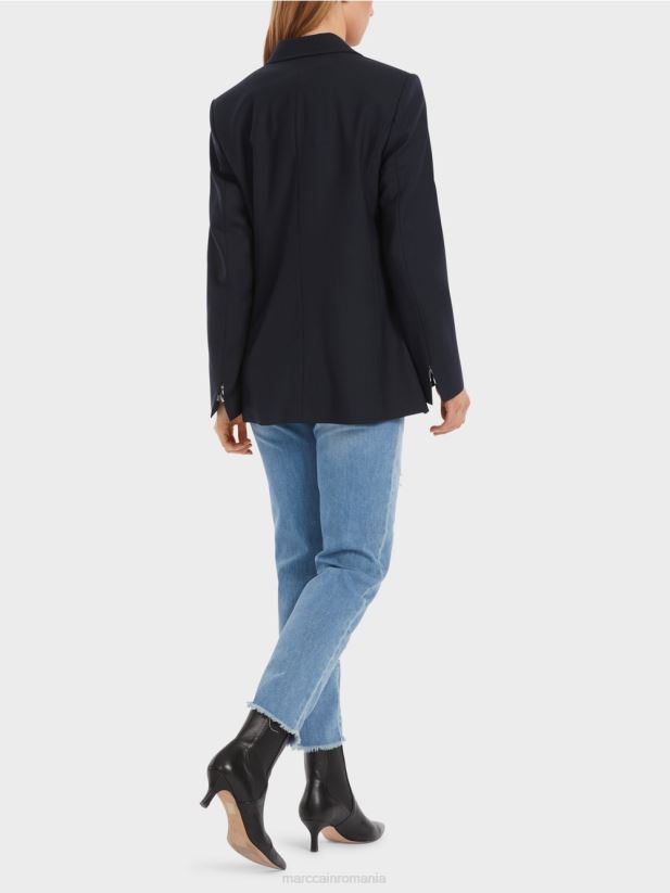blazer dublu Marc Cain albastru miezul nopții îmbrăcăminte 4826HH148