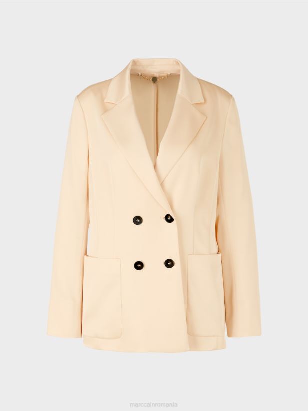 blazer dublu cu buzunare Marc Cain crema inchisa îmbrăcăminte 4826HH163