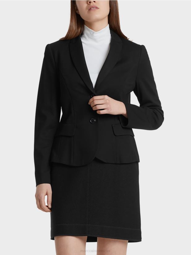 blazer lejer din jerseu fin Marc Cain negru îmbrăcăminte 4826HH214