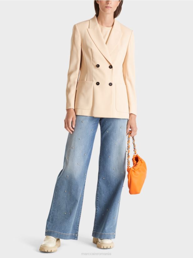 blazer lung Marc Cain crema inchisa îmbrăcăminte 4826HH160