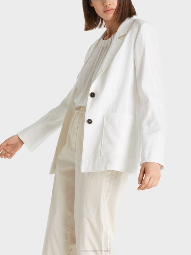 blazer îmbrățișat cu in Marc Cain alb îmbrăcăminte 4826HH183