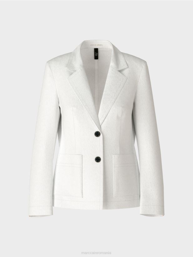blazer îmbrățișat cu in Marc Cain alb îmbrăcăminte 4826HH183