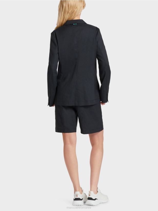 blazer îmbrățișat cu in Marc Cain albastru miezul nopții îmbrăcăminte 4826HH179