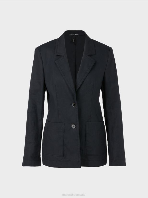 blazer îmbrățișat cu in Marc Cain albastru miezul nopții îmbrăcăminte 4826HH179