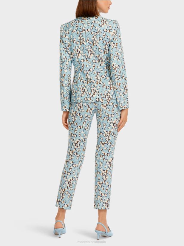 blazer montat cu imprimeu peste tot Marc Cain albastru atmosferic îmbrăcăminte 4826HH209