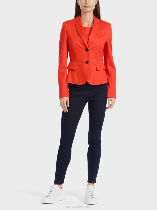 blazer montat cu rever îngust Marc Cain campari îmbrăcăminte 4826HH177