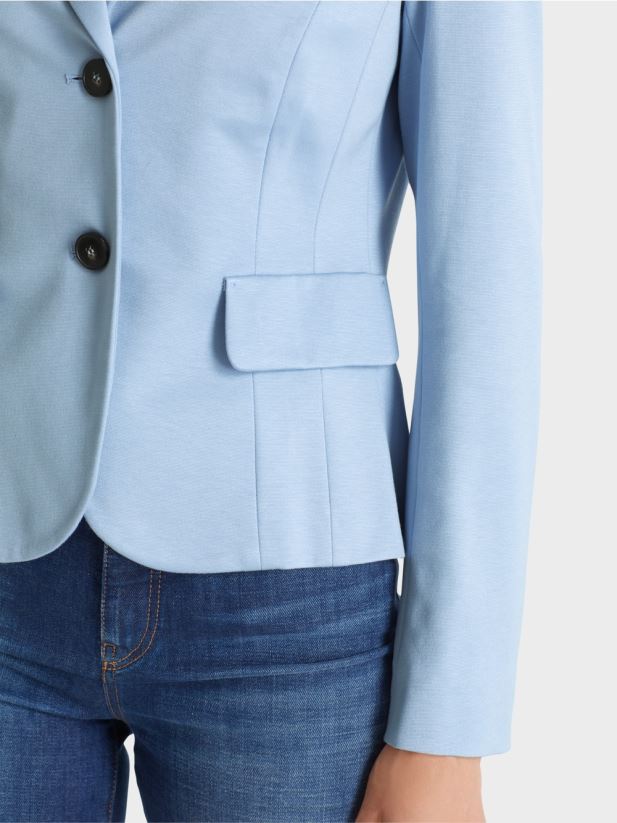 blazer montat cu rever îngust Marc Cain cer întunecat de vară îmbrăcăminte 4826HH174