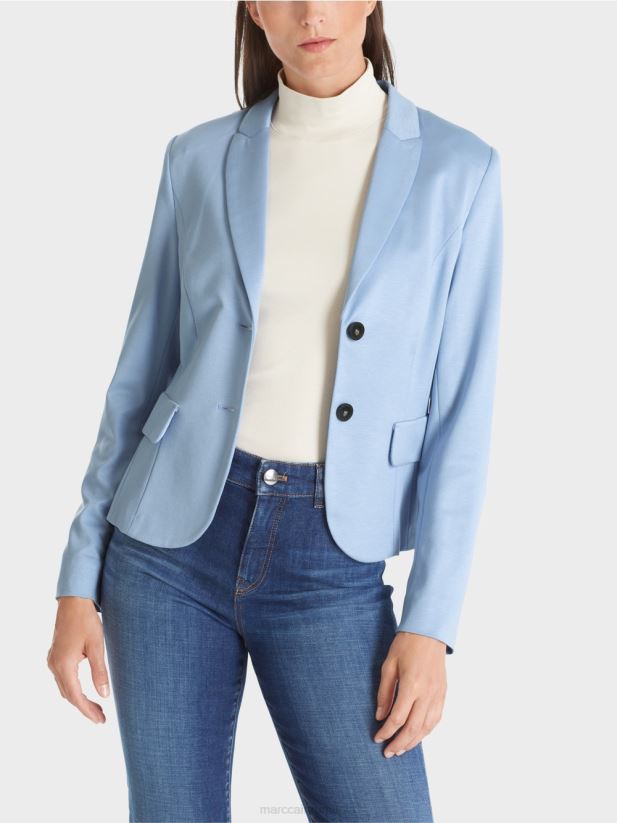 blazer montat cu rever îngust Marc Cain cer întunecat de vară îmbrăcăminte 4826HH174