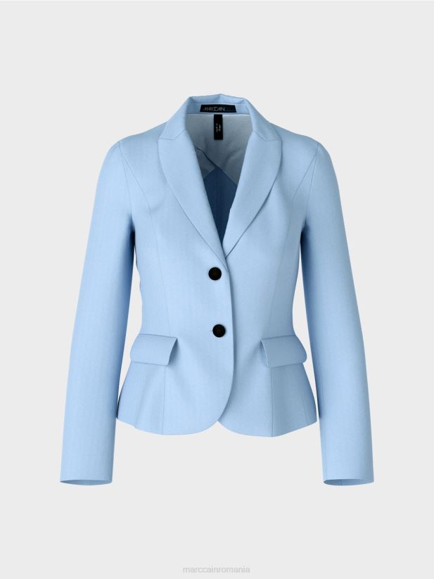 blazer montat cu rever îngust Marc Cain cer întunecat de vară îmbrăcăminte 4826HH174