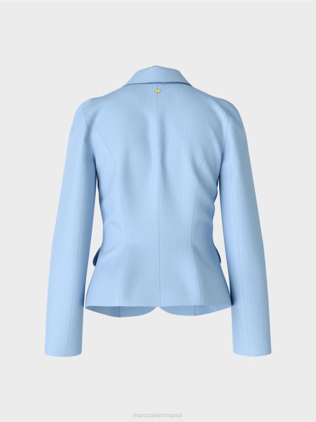 blazer montat cu rever îngust Marc Cain cer întunecat de vară îmbrăcăminte 4826HH174