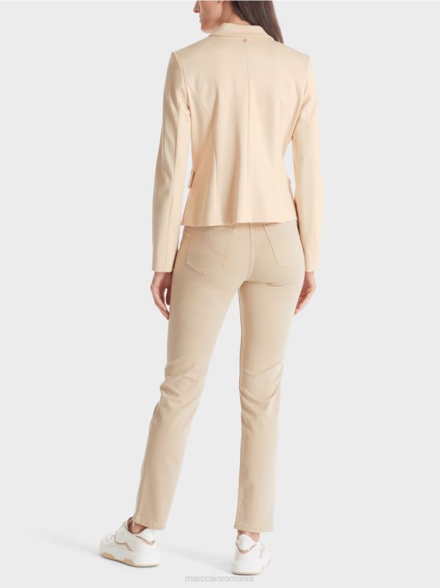 blazer montat cu rever îngust Marc Cain crema inchisa îmbrăcăminte 4826HH176