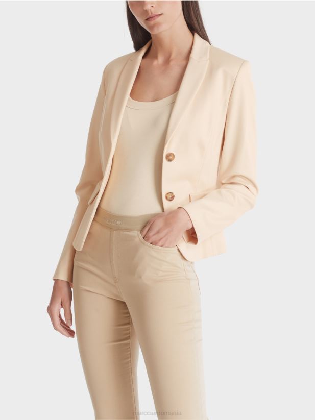 blazer montat cu rever îngust Marc Cain crema inchisa îmbrăcăminte 4826HH176
