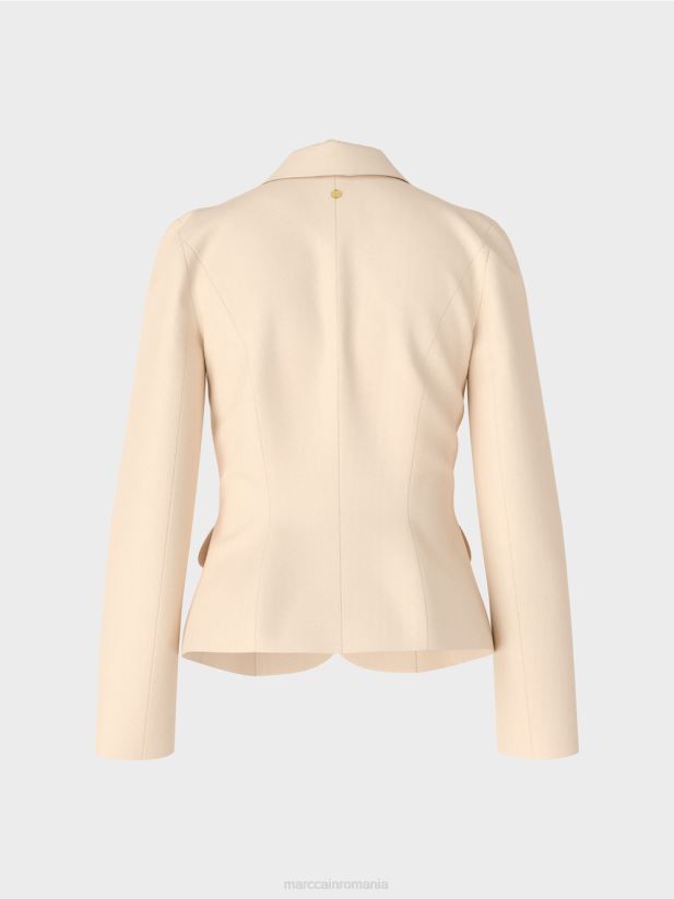 blazer montat cu rever îngust Marc Cain crema inchisa îmbrăcăminte 4826HH176
