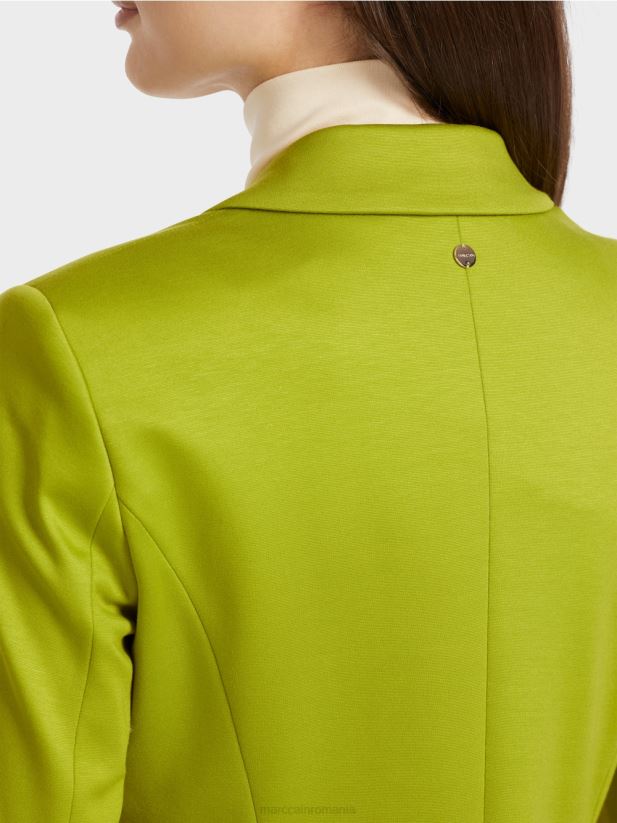 blazer montat cu rever îngust Marc Cain verde măsliniu strălucitor îmbrăcăminte 4826HH175