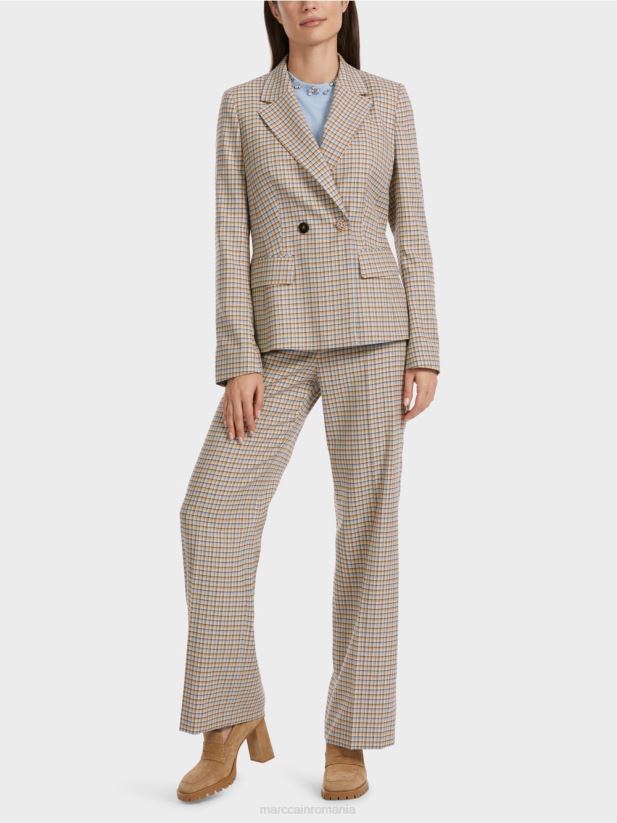 blazer în carouri Marc Cain cer întunecat de vară îmbrăcăminte 4826HH164