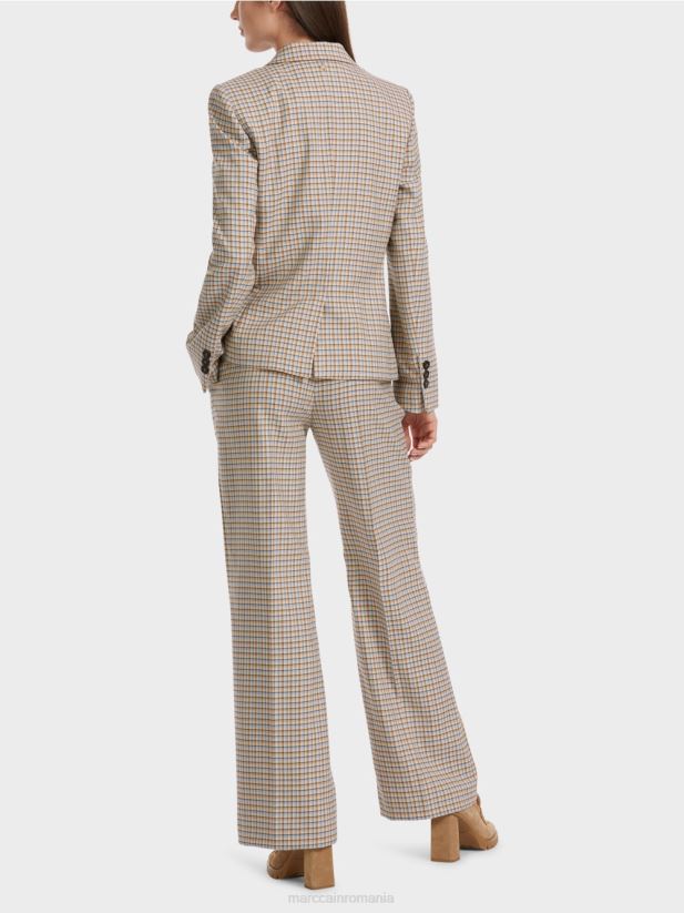 blazer în carouri Marc Cain cer întunecat de vară îmbrăcăminte 4826HH164