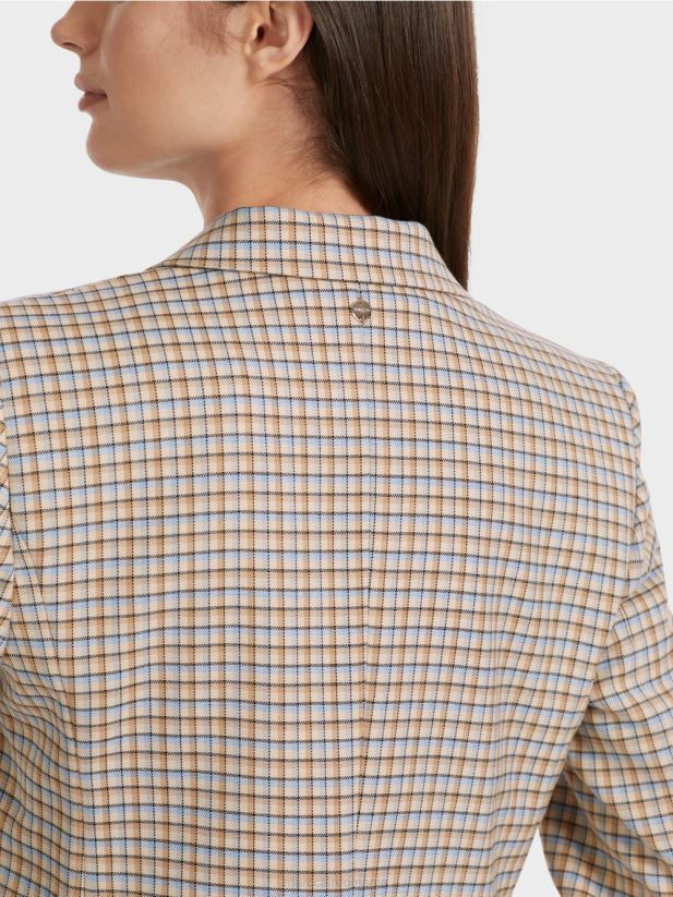 blazer în carouri Marc Cain cer întunecat de vară îmbrăcăminte 4826HH164