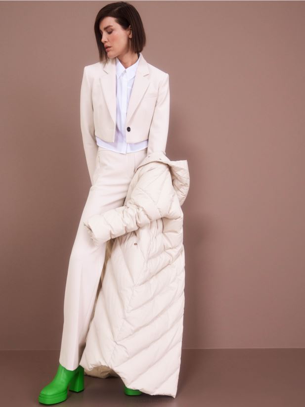 blazer scurt contemporan Marc Cain fum îmbrăcăminte 4826HH150