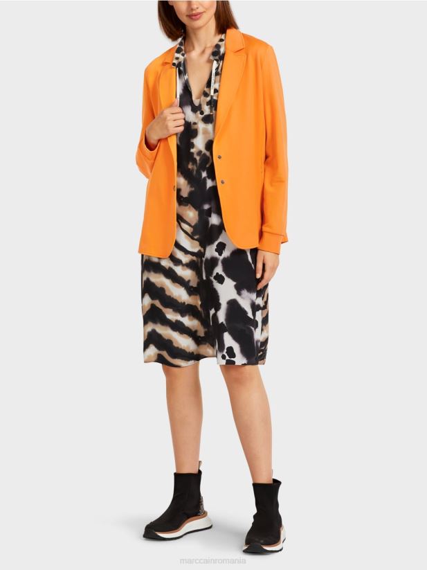 blazer sport cu manșete din tricot cu nervuri Marc Cain portocaliu deschis îmbrăcăminte 4826HH201