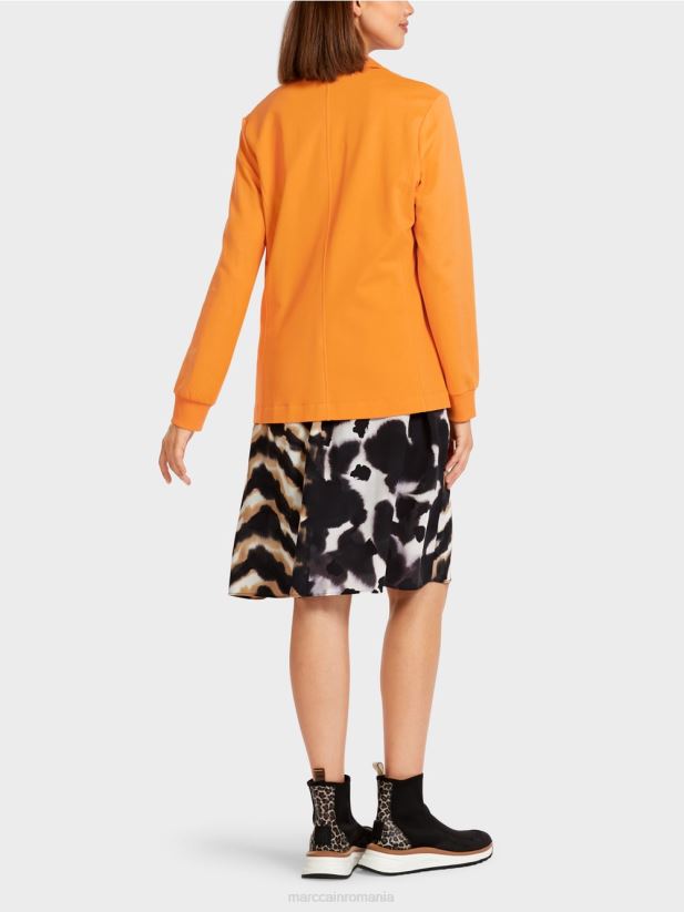 blazer sport cu manșete din tricot cu nervuri Marc Cain portocaliu deschis îmbrăcăminte 4826HH201