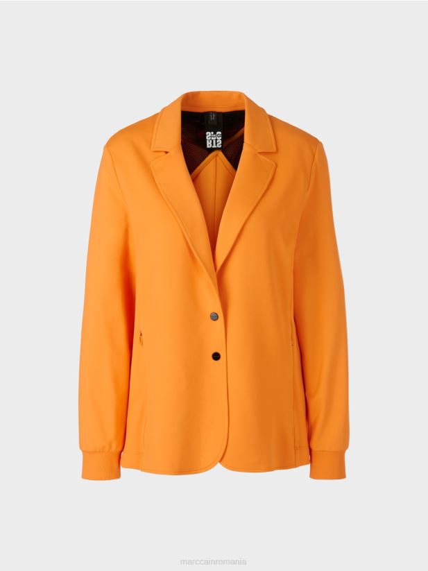 blazer sport cu manșete din tricot cu nervuri Marc Cain portocaliu deschis îmbrăcăminte 4826HH201