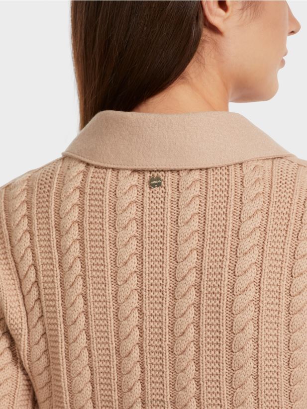 blazer tricotat in germania Marc Cain caramel strălucitor îmbrăcăminte 4826HH159