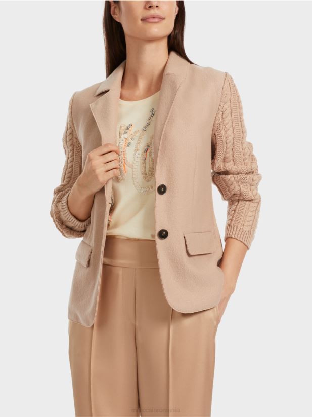 blazer tricotat in germania Marc Cain caramel strălucitor îmbrăcăminte 4826HH159