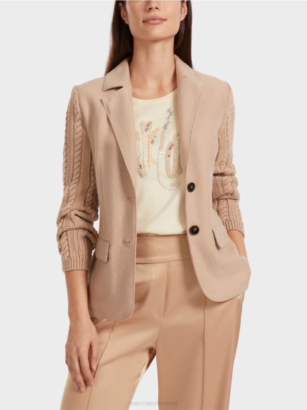 blazer tricotat in germania Marc Cain caramel strălucitor îmbrăcăminte 4826HH159