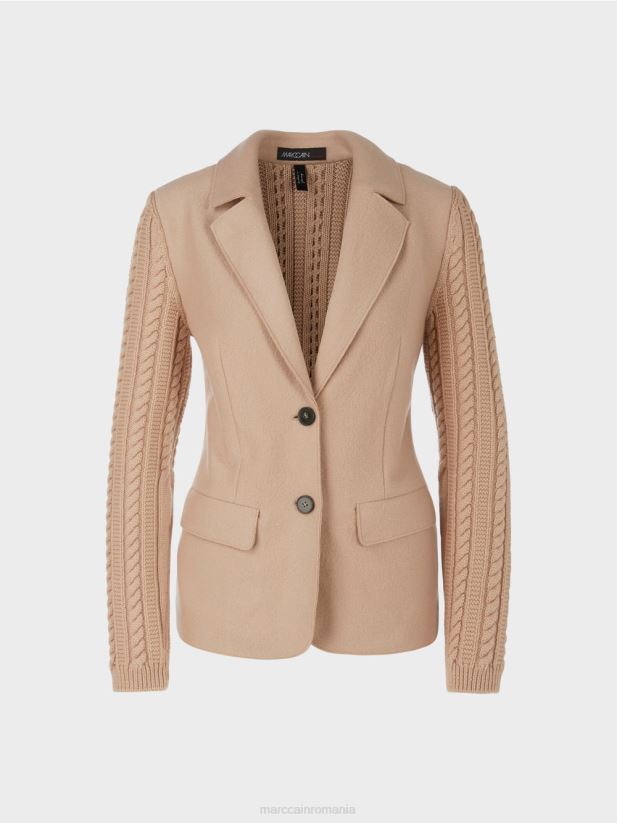 blazer tricotat in germania Marc Cain caramel strălucitor îmbrăcăminte 4826HH159