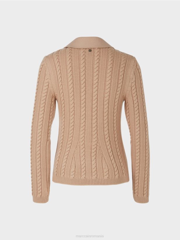 blazer tricotat in germania Marc Cain caramel strălucitor îmbrăcăminte 4826HH159