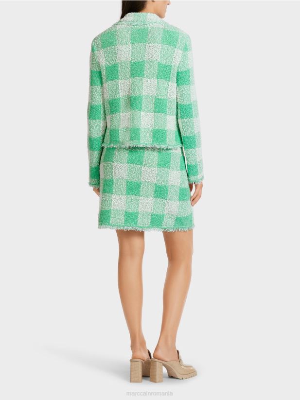 blazer vichy cu carouri \"tricotat in germania\" Marc Cain jad strălucitor îmbrăcăminte 4826HH195