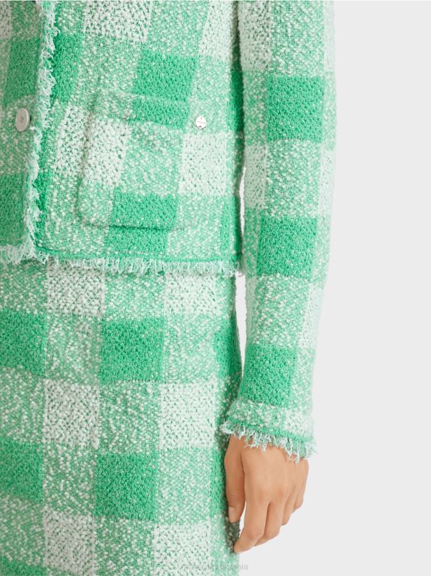 blazer vichy cu carouri \"tricotat in germania\" Marc Cain jad strălucitor îmbrăcăminte 4826HH195