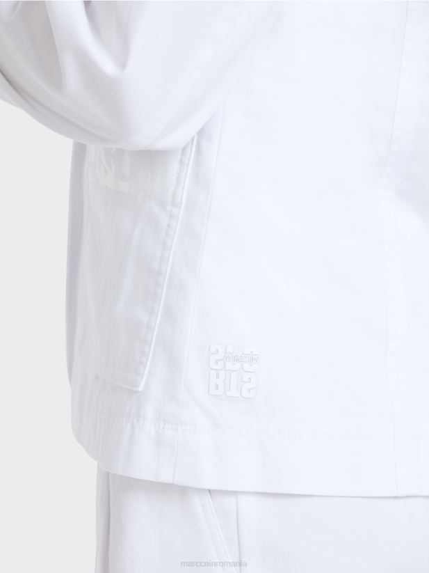 figura îmbrățișare „regândiți împreună” blazer Marc Cain alb îmbrăcăminte 4826HH178