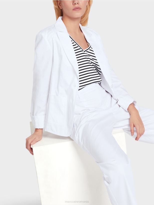 figura îmbrățișare „regândiți împreună” blazer Marc Cain alb îmbrăcăminte 4826HH178