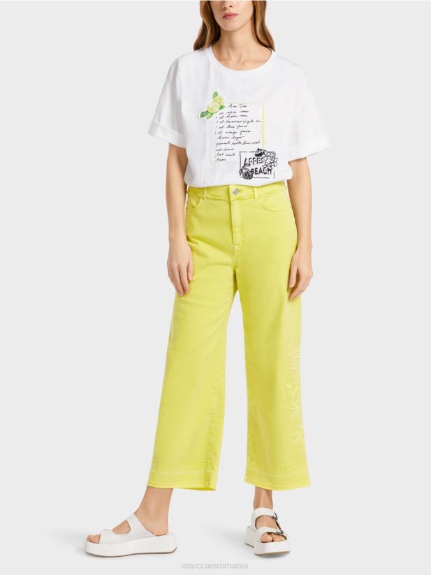 blugi brodați „rethink together”. Marc Cain picătură de lămâie îmbrăcăminte 4826HH793