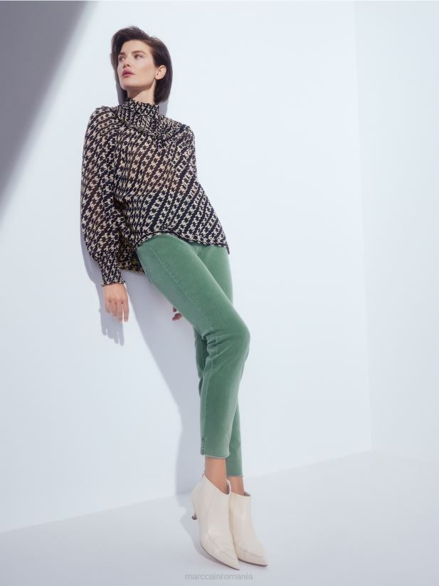 blugi colorați „regândiți împreună”. Marc Cain mușchi verde îmbrăcăminte 4826HH829