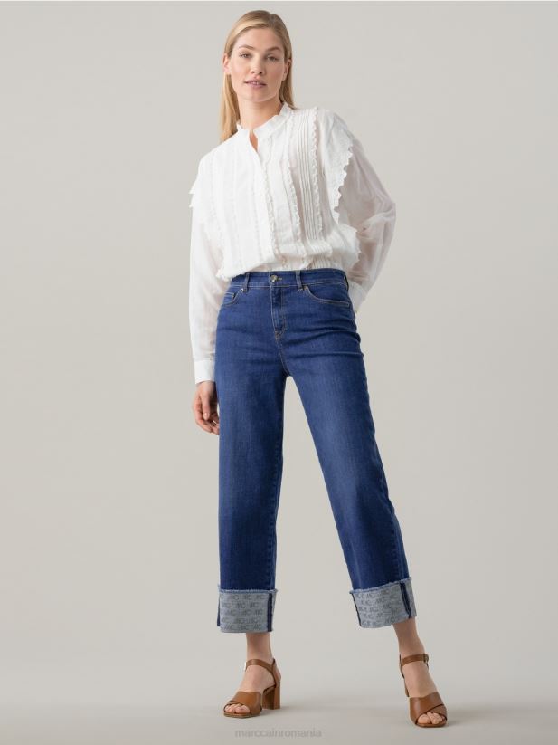 blugi fes „regândiți împreună”. Marc Cain denim albastru îmbrăcăminte 4826HH820