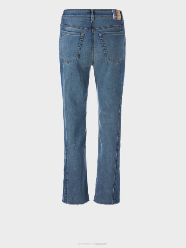 blugi fyli cu design patchwork Marc Cain albastru vintage îmbrăcăminte 4826HH754