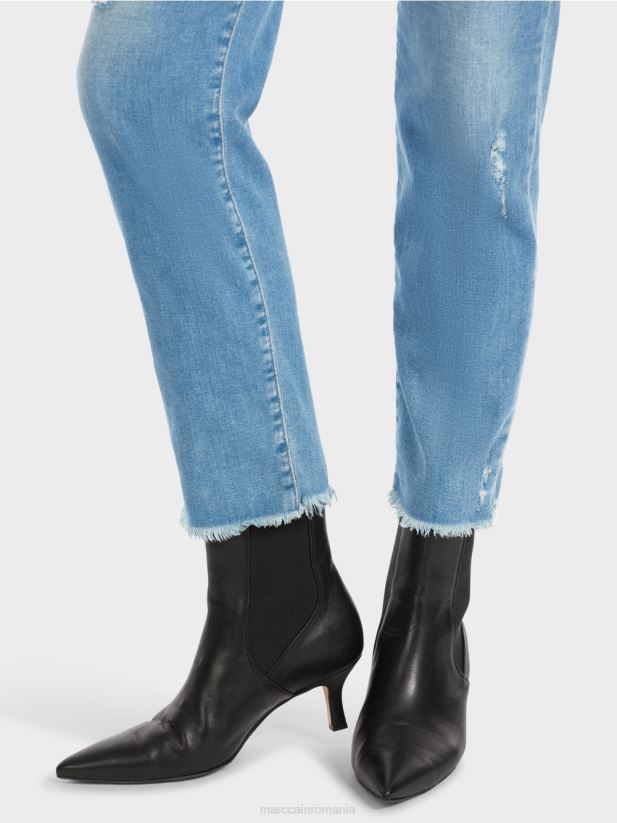 blugi fyli cu efecte distruse Marc Cain albastru vintage îmbrăcăminte 4826HH748