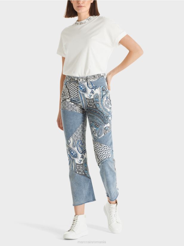 blugi fyli „regândiți împreună”. Marc Cain albastru vintage îmbrăcăminte 4826HH788