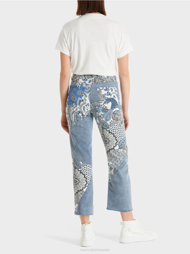 blugi fyli „regândiți împreună”. Marc Cain albastru vintage îmbrăcăminte 4826HH788